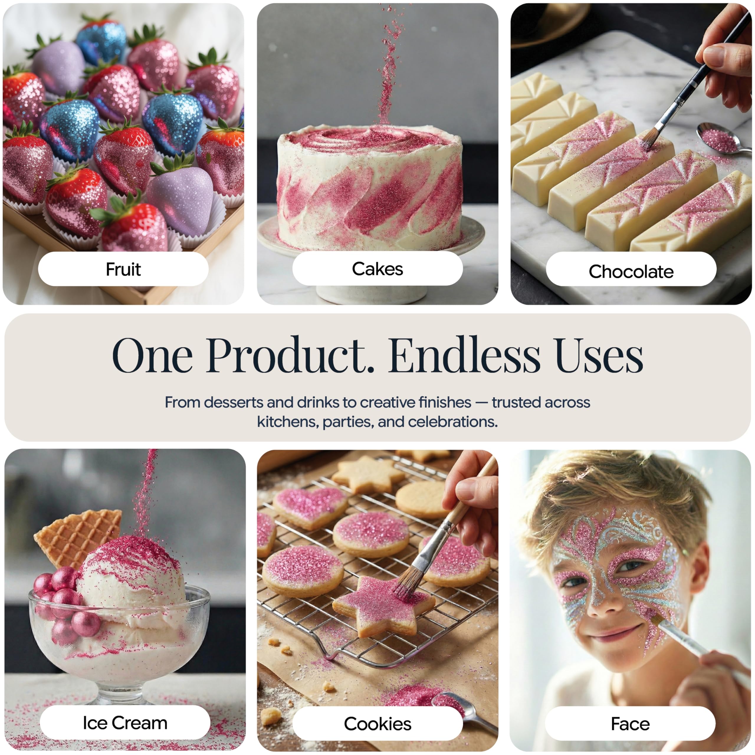 Edible Glitter That Makes Desserts Shine and Delight
